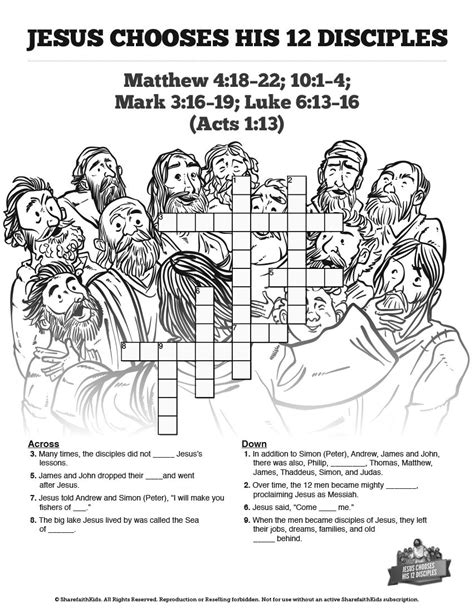 Printable 12 Disciples Activity Sheets