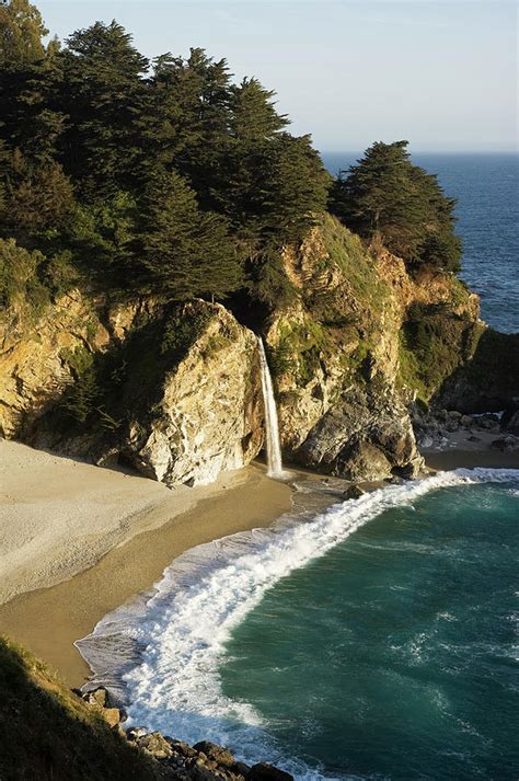 Pacific Ocean Landscape With Waterfall Photograph By John Elk Fine