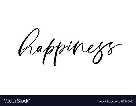 Happiness Word Lettering Royalty Free Vector Image