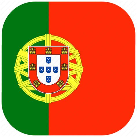 Country Europe Flag National Portugal Rounded Square Icon