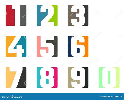 Logo Numbers Set Of Vector Symbols For Numeric Logotypes 1 2 3 4