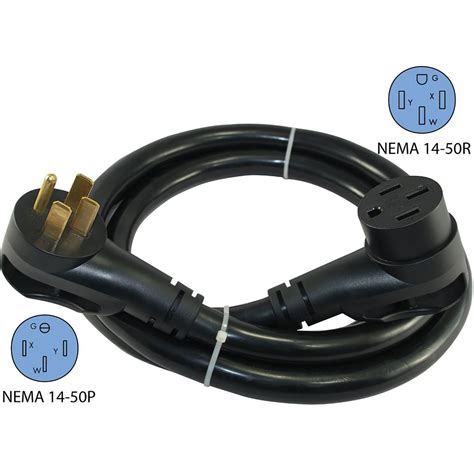 15 Ft 50 Amp Rv Straight Blade Extension Cord With Nema 14 50pr And