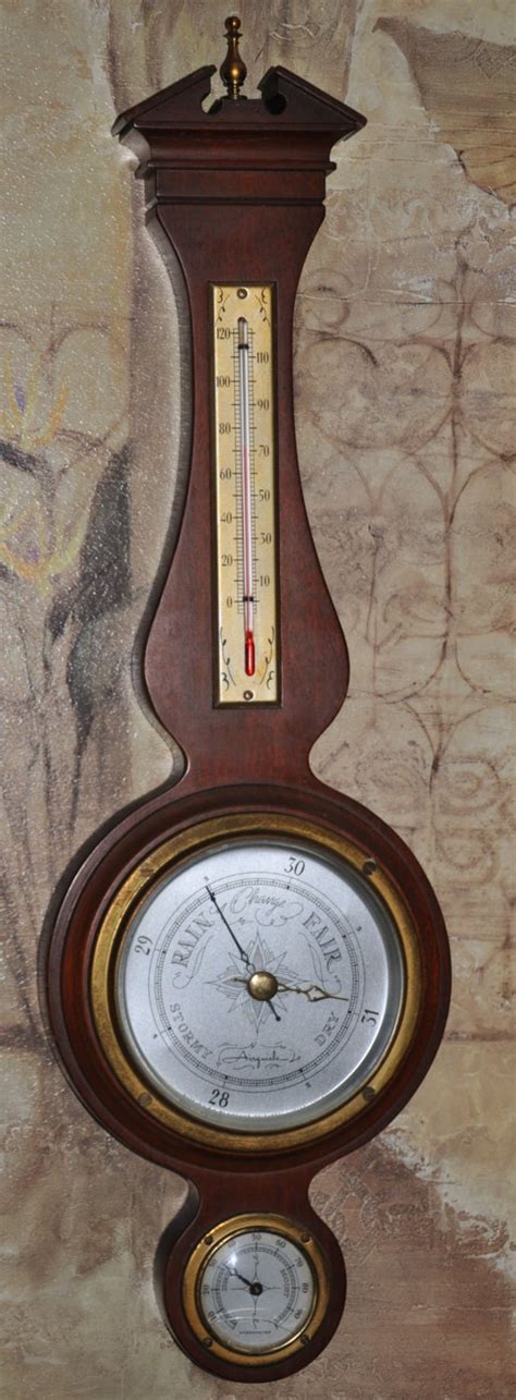 Vintage Mahogany Airguide Banjo Wall Barometer By Thesavros