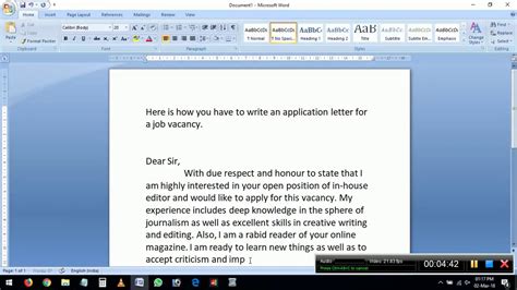 All letter of application samples are a job vacancy usually opens when the company has an issue which needs solving. Application letter for a job vacancy - YouTube