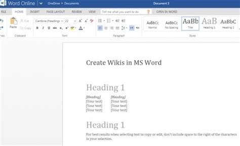 How To Create Team Wikis For Projects In Word