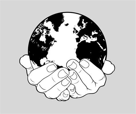 World And Hands Stock Earth Drawings Hands Holding The World Hand