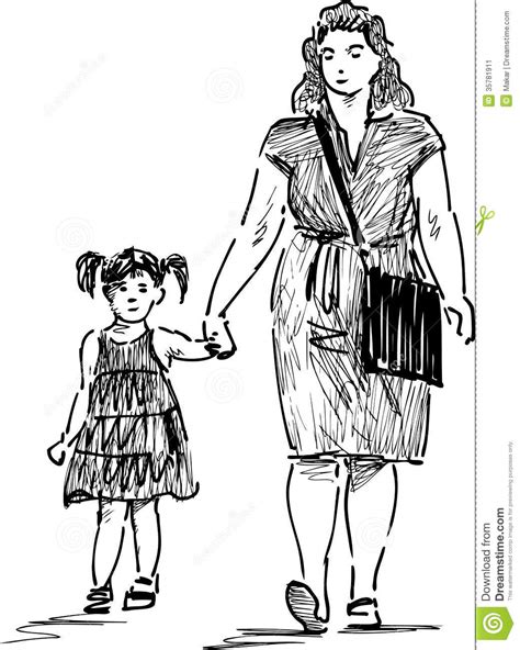 Mother And Daughter Stock Vector Illustration Of Adult