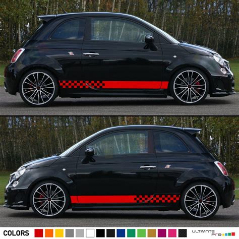 Side Stripes Decal 2x Sticker Compatible With Fiat 500 Abarth