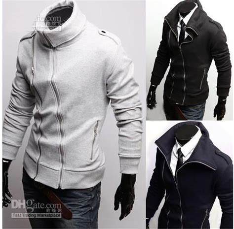 Unique Mens Jacket Cotton High Collar Slim Fashion Jackets For Men