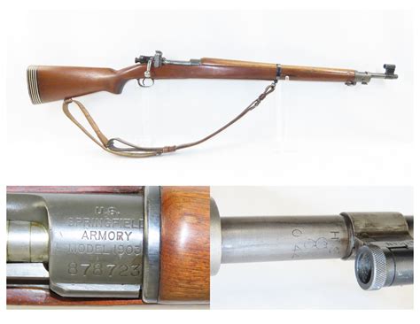 Us Springfield Model 1903 30 06 Caliber Bolt Action Military Rifle C