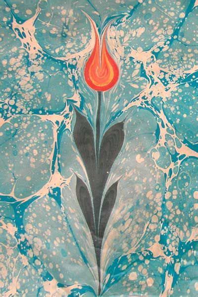 Tulip On Marbled Paper Turkish Art Ebru Art Art