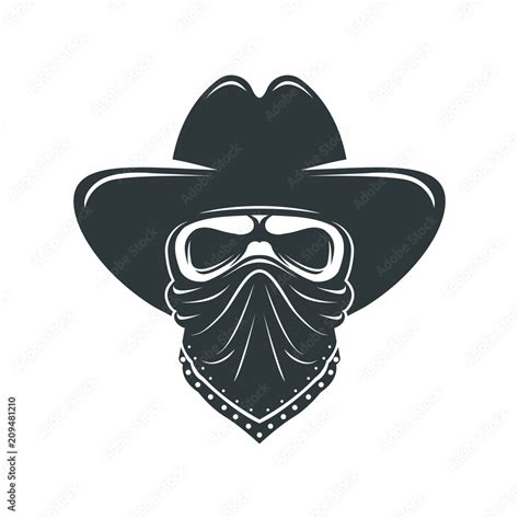 Cowboy Skull Bandit With Hat And Bandanna Stock Vektorgrafik Adobe Stock