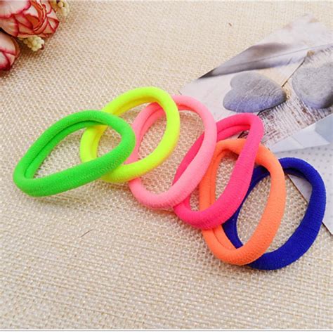10pcslot High Quality Girl Candy Colored Hair Ponytail Holders Rubber