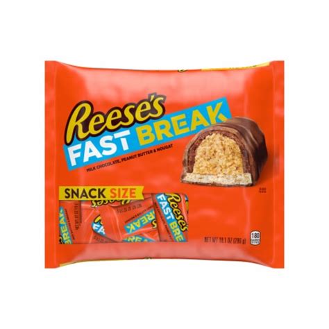 reese s fast break milk chocolate peanut butter and nougat snack size candy bag 1 bag 10 1 oz