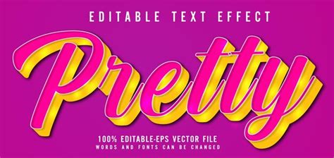 Premium Vector Pretty Text Effect Editable