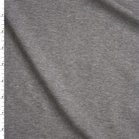 Cali Fabrics Heather Grey Stretch Midweight Cotton Jersey Knit Fabric