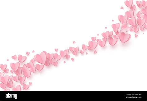 Gently Pink Red Hearts On A White Background Illustration Stock Photo