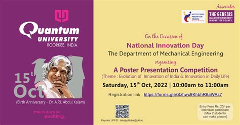 Poster Presentation Competition On National Innovation Day At Quantum University