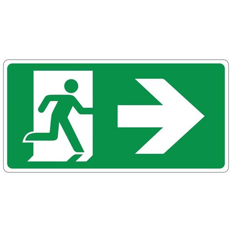Rectangular Plastic Exit Right Running Man Sign Pse 0094 The Home Depot