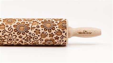Meadow Flowers Embossing Rolling Pin Engraved Rolling Pin Etsy
