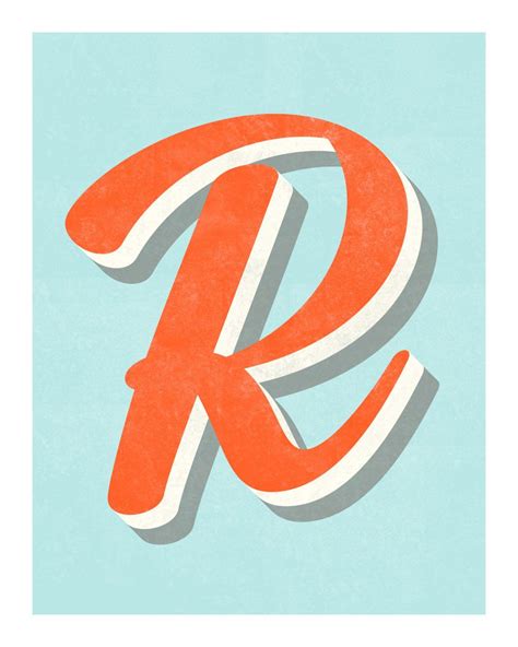 The Letter R Typographic Print Alphabet Print Monogram Etsy