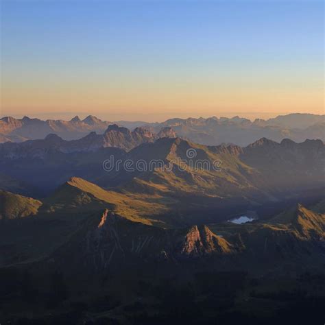 Summer Sunrise In The Swiss Alps Stock Image Image Of Alps Ranges