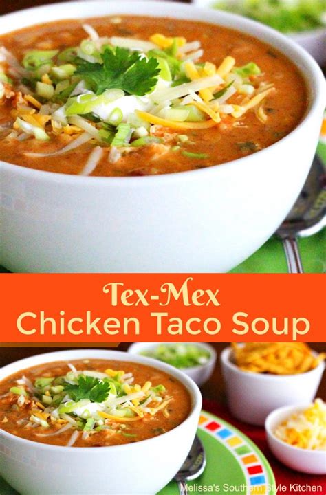 Add taco seasoning and stir to blend ingredients. Tex Mex Chicken Taco Soup - melissassouthernstylekitchen.com