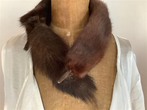 Vintage Fashion Weasel Fur Collar Chic Evening Neck Wrap Etsy
