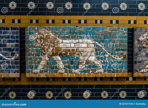 Lion On Babylonian Mosaic Fragment Of The Ishtar Gate In Istanbul
