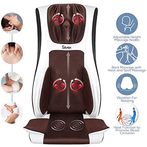 Silvox Shiatsu Neck And Back Massager Seat Pad Massage Chair Cushion Home Massage Office Chair