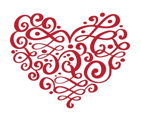 Premium Vector Hand Drawn Heart Love Valentine Flourish Separator