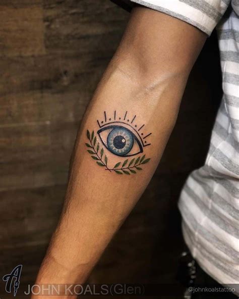 Blue Ink Evil Eye Tattoo Arm Ink Elbow Tattoos Knee Tattoo Leg Tattoo