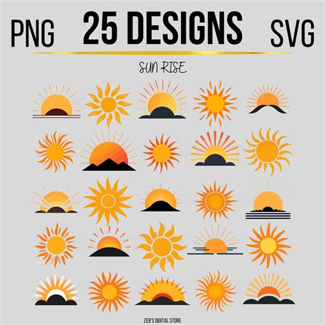 Sunrise SVG Sun Svg For Cricut Sunrise Clipart Sunrise Cut File Sun Svg