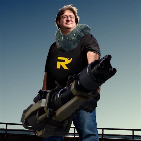 Steam Profile Pictures You Say Heres Gaben Holding A Real Minigun
