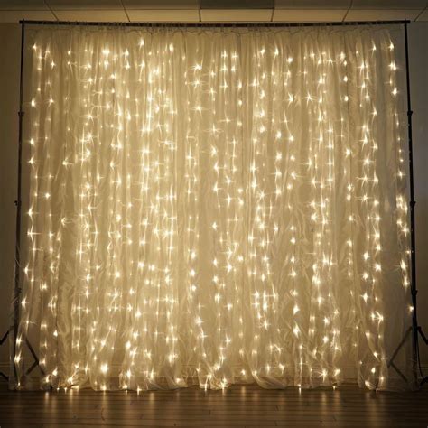 18ft X 9ft 600 Sequential White Led Lights With White Organza Big