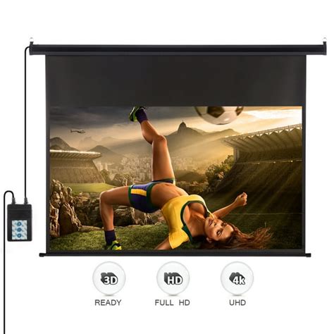 excelvan projection screen 120 inch hd portable projector screen with remote control 16 9 1 2