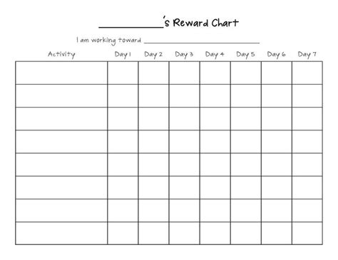 Printable Reward Chart Template Reward Chart Template Free Printable