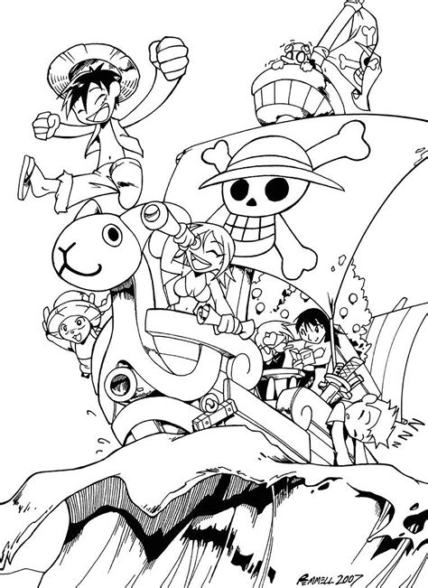 One piece free to color for kids - One Piece Kids Coloring Pages