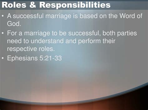 Ppt Roles And Responsibilities In A Christian Marriage Powerpoint Presentation Id6530467