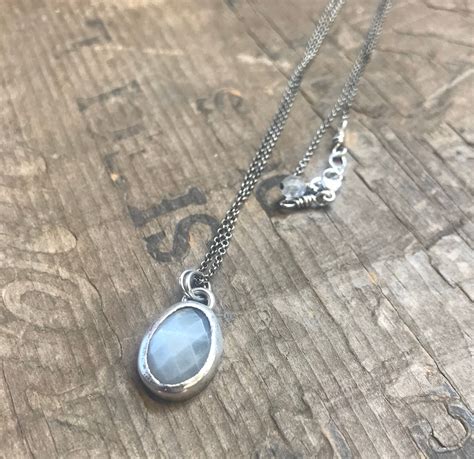 Moonstone Necklace Sterling Silver Handmade Solid Sterling Silver Rose