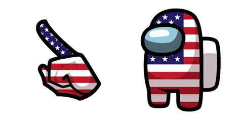 Among Us American Flag Character Cursor Custom Cursor