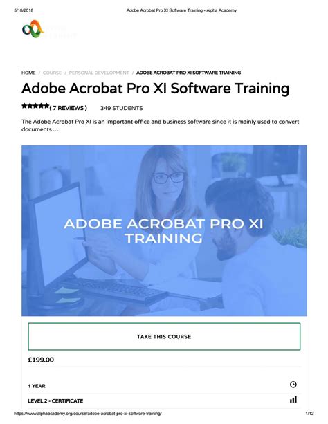 Adobe Acrobat Pro Xi Software Training Alpha Academy Software Adobe