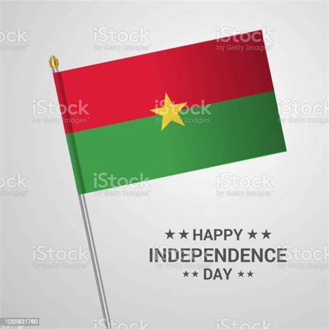 Burkina Faso Independence Day Typographic Design With Flag Vector Stock