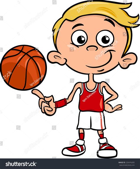 Cartoon Vector Illustration Funny Boy Basketball Stock Vector 220476205