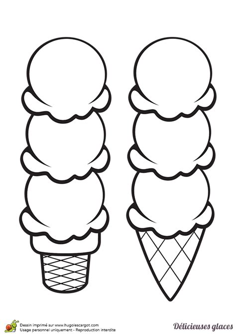J'avais envie de représenter un cornet de. Coloriage de deux délicieuses glaces en cornet triple ...