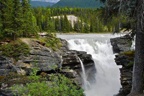 Athabasca Falls Jasper National Park Canada Full Hd Wallpaper And