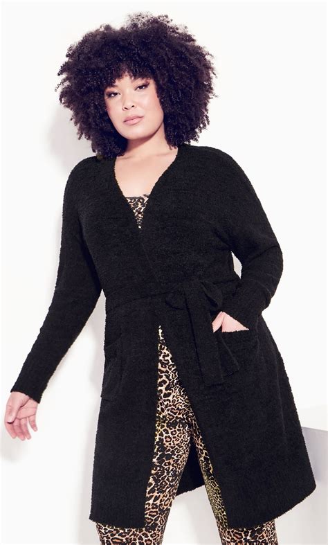 Zim And Zoe Womens Plus Size Fluffy Lounge Cardigan