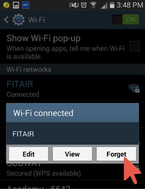 How To Forget Fitair On Android Devices Fit Information Technology