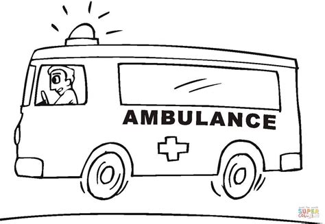 Gambar Ambulance Coloring Page Free Printable Pages Click View Version