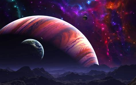 Download Landscape Star Colorful Planet Nebula Space Sci Fi Planet Rise